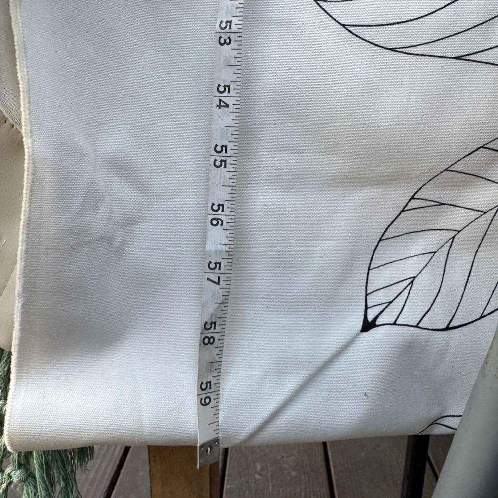 IKEA Fabric 60x120 White Black Maria Astrom 2004 Botanical Leaf Canvas 3.3Yd